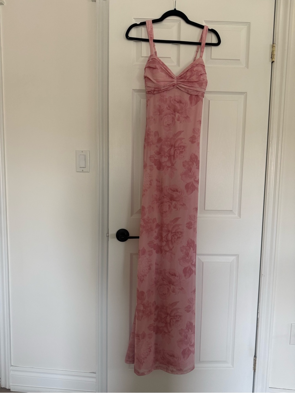 Romantic Pink Floral Slip Dress with Adjustable Straps